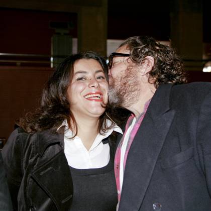 Julian Schnabel American Painter Filmmaker January 12, 2008 - Los Angeles, California, USA - Dir Julian Schnabel pictured with Marjane Satrapi at The HFPA American Cinematheque Foreign Movie Symposium, where he was promoting his Golden Globe winning film, The Diving Bell and the Butterfly. Los Angeles, CA. January 12 2008 Copyright: xArmandoxGallox