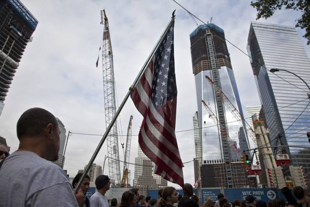 9-11 10th Anniversary - NYC Ceremony Sep. 11, 2011 - New York, New York, U.S. - Families gathered at the World Trade Center site in Lower Manhattan, to commemorate the 10th anniversary of the terrorist attacks on September 11. Copyright: xGaryxDwightxMillerx