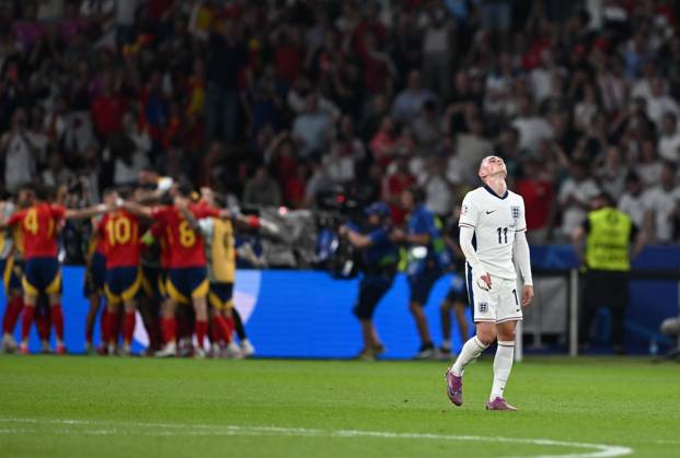 Spain v England: Final - UEFA EURO 2024 BERLIN, GERMANY - JULY 14: Phil Foden (11) of England reacts during the UEFA EURO 2024 final match between Spain and England at Olympiastadion in Berlin, Germany on July 14, 2024. Berlin Germany. Editorial use only. Please get in touch for any other usage. Copyright: x2025xAnadoluxHeshamxElsherifx