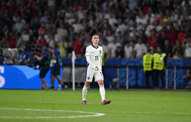 Spain v England: Final - UEFA EURO 2024 BERLIN, GERMANY - JULY 14: Phil Foden (11) of England reacts during the UEFA EURO 2024 final match between Spain and England at Olympiastadion in Berlin, Germany on July 14, 2024. Berlin Germany. Editorial use only. Please get in touch for any other usage. Copyright: x2025xAnadoluxHeshamxElsherifx