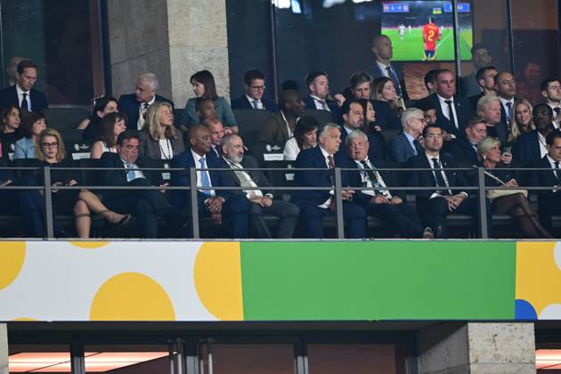 Spain v England: Final - UEFA EURO 2024 BERLIN, GERMANY - JULY 14: Armenian Prime Minister Nikol Pashinyan follows the UEFA EURO 2024 final match between Spain and England at Olympiastadion in Berlin, Germany on July 14, 2024. Germany World. Editorial use only. Please get in touch for any other usage. Copyright: x2025xAnadoluxOÄüuzxYeterx