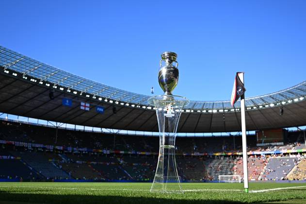 Spain v England: Final - UEFA EURO 2024 BERLIN, GERMANY - JULY 14: A view of the trophy ahead of the UEFA EURO 2024 final match between Spain and England at Olympiastadion in Berlin, Germany on July 14, 2024. Germany World. Editorial use only. Please get in touch for any other usage. Copyright: x2025xAnadoluxHeshamxElsherifx