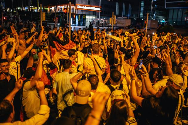 Germany v Denmark: Round of 16 - UEFA EURO 2024 DORTMUND, GERMANY - JUNE 29: Fans of Germany celebrate in front of Dortmund main station after Germany s win in the EURO 2024 round of 16 match between Germany and Denmark on June 29, 2024 in Dortmund, Germany. Germany World. Editorial use only. Please get in touch for any other usage. Copyright: x2025xAnadoluxHeshamxElsherifx