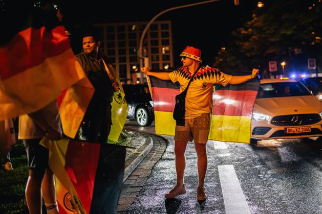Germany v Denmark: Round of 16 - UEFA EURO 2024 DORTMUND, GERMANY - JUNE 29: Fans of Germany celebrate in front of Dortmund main station after Germany s win in the EURO 2024 round of 16 match between Germany and Denmark on June 29, 2024 in Dortmund, Germany. Germany World. Editorial use only. Please get in touch for any other usage. Copyright: x2025xAnadoluxHeshamxElsherifx