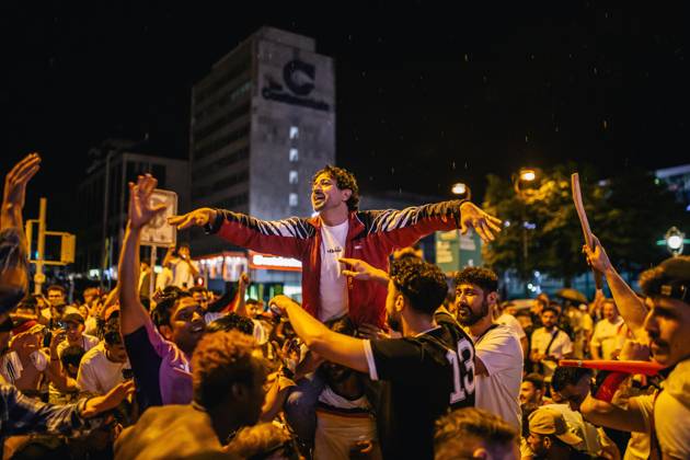 Germany v Denmark: Round of 16 - UEFA EURO 2024 DORTMUND, GERMANY - JUNE 29: Fans of Germany celebrate in front of Dortmund main station after Germany s win in the EURO 2024 round of 16 match between Germany and Denmark on June 29, 2024 in Dortmund, Germany. Germany World. Editorial use only. Please get in touch for any other usage. Copyright: x2025xAnadoluxHeshamxElsherifx