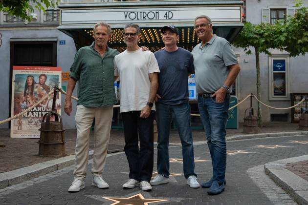 Cinema premiere, Manitous Canoe, Michael Bully Herbig, Rick Kavanian, Christian Tramitz, film premiere, Europa Park, Voltron 4D, red carpet, film launch, comedy, western parody, Bullyparade, actor, director, screenwriter, press event, summer vacatio Copyright: xFINLEYxMÖRCHx