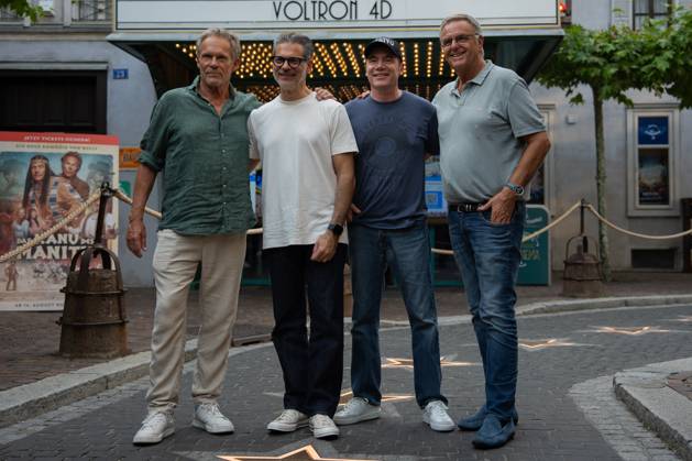 Cinema premiere, Manitous Canoe, Michael Bully Herbig, Rick Kavanian, Christian Tramitz, film premiere, Europa Park, Voltron 4D, red carpet, film launch, comedy, western parody, Bullyparade, actor, director, screenwriter, press event, summer vacatio Copyright: xFINLEYxMÖRCHx