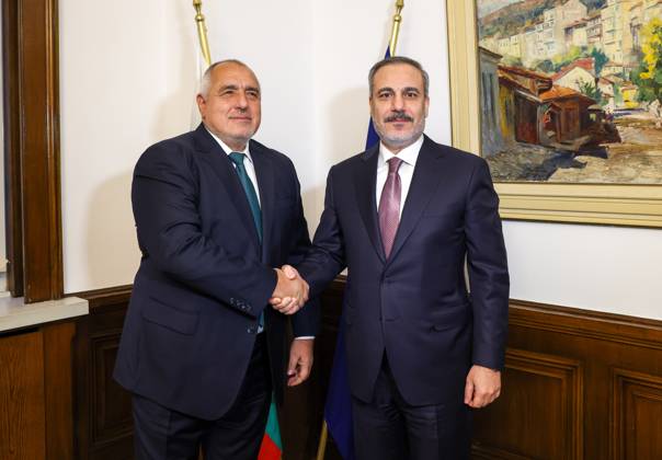 Turkish Foreign Minister Hakan Fidan in Bulgaria SOFIA, BULGARIA - JANUARY 30: Turkish Foreign Minister Hakan Fidan (L) meets with Chairman of the Foreign Policy Commission, Boyko Borisov (R) in Sofia, Bulgaria on January 30, 2024. Bulgaria World. Editorial use only. Please get in touch for any other usage.  Copyright: x2025xAnadoluxMuratxGökx