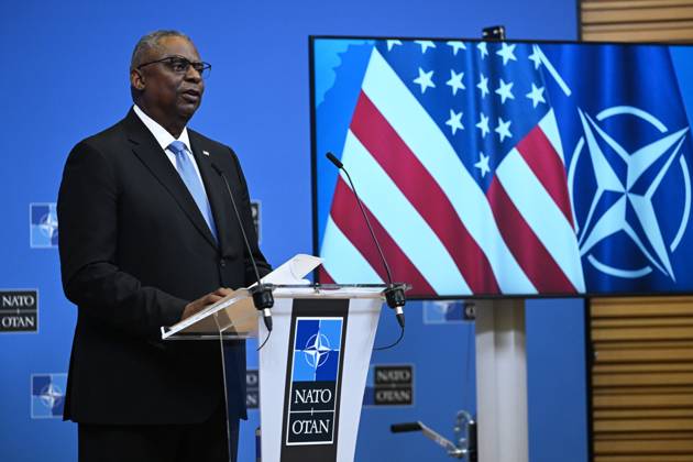 US Secretary of Defense Lloyd Austin BRUSSELS, BELGIUM - OCTOBER 12: US Secretary of Defense Lloyd Austin speaks during the press conference after the NATO Defense Ministers Meeting in Brussels, Belgium on October 12, 2023. Brussels Hoofdstedelijk Gewest Belçika. Editorial use only. Please get in touch for any other usage. Copyright: x2025xAnadoluxDursunxAydemirx