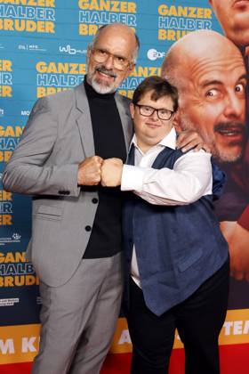 Actors Christoph Maria Herbst and Nico Randel at the premiere of the movie Ganzer Halber Bruder at Cinedom Cologne Cologne, 15 09 2025 NRW Germany Copyright: xChristophxHardtx