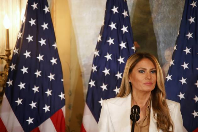 First Lady Melania Trump speaks during an event tittle Forms Fostering the Future Together: A Global Coalition First Lady of the United States Melania Trump speaks during an event titled Ways to Foster the Future Together: A Global Coalition at the Plaza Hotel in Manhattan, United States, on September 23, 2025. The event takes place in parallel with the United Nations General Assembly in New York, United States, on September 23, 2025. NEW YORK United States Copyright: xDeccioxSerranox originalFilename: serrano-notitle250923_np20n