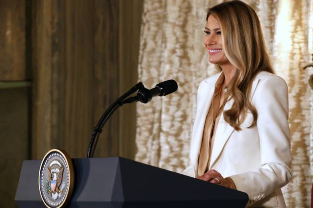 First Lady Melania Trump speaks during an event tittle Forms Fostering the Future Together: A Global Coalition First Lady of the United States Melania Trump speaks during an event titled Ways to Foster the Future Together: A Global Coalition at the Plaza Hotel in Manhattan, United States, on September 23, 2025. The event takes place in parallel with the United Nations General Assembly in New York, United States, on September 23, 2025. NEW YORK United States Copyright: xDeccioxSerranox originalFilename: serrano-notitle250923_npBVK