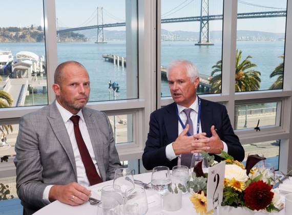 Minister of Defence and Foreign Trade Theo Francken pictured during the Power Lunch meeting during an economic mission to the west coast of the United States, on Monday 06 October 2025. The Belgian Economic mission to USA takes place from October 4th to 12th. BENOITxDOPPAGNE 136274048