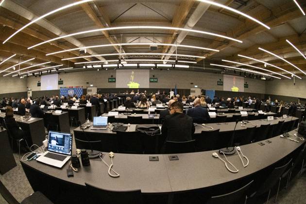 October 8, 2025, Geneva, Geneva, Switzerland: Geneva Switzerland, 10 08 2025: Ambient view of the TEMPUS room at Geneva UN during at the UNECE Ministerial meeting on housing affordability and sustainability (United Nations Economic Commission for Europe) and which is also the 86th session of the Committee on Housing, which concerns Urban Development and Land Management which took place at United Nations of Geneva in Geneva. Geneva Switzerland - ZUMAd206 20251008_zip_d206_005 Copyright: xEricxDubostx