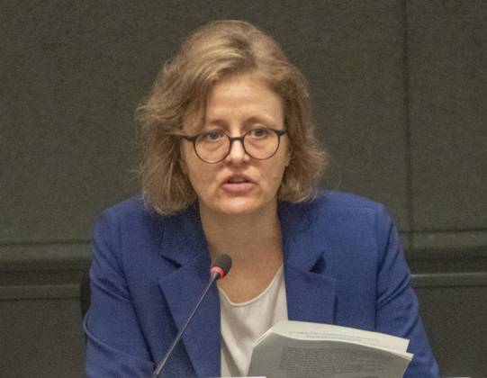 October 8, 2025, Geneva, Geneva, Switzerland: Geneva Switzerland, 10 08 2025: Ms. STEPHANIE FUHRER (Chair, Committee on Urban Development Housing and Land Management) (switzerland) presented and explained the conference during at the UNECE Ministerial meeting on housing affordability and sustainability (United Nations Economic Commission for Europe) and which is also the 86th session of the Committee on Housing, which concerns Urban Development and Land Management which took place at United Nations of Geneva in Geneva. Geneva Switzerland - ZUMAd206 20251008_zip_d206_007 Copyright: xEricxDubostx