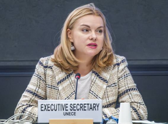 October 8, 2025, Geneva, Geneva, Switzerland: Geneva Switzerland, 10 08 2025: Ms. TATIANA MOLCEAN (Executive Secretary, UNECE) explained the issues and the different parts of the conference during at the UNECE Ministerial meeting on housing affordability and sustainability (United Nations Economic Commission for Europe) and which is also the 86th session of the Committee on Housing, which concerns Urban Development and Land Management which took place at United Nations of Geneva in Geneva. Geneva Switzerland - ZUMAd206 20251008_zip_d206_010 Copyright: xEricxDubostx