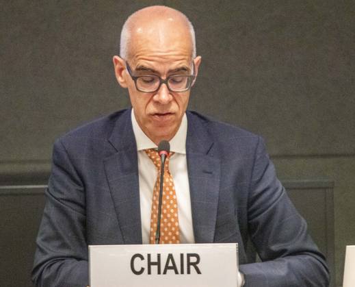 October 8, 2025, Geneva, Geneva, Switzerland: Geneva Switzerland, 10 08 2025: Mr. MARTIN TSCHIRREN (Secretary of State, Director of the Federal Housing Office (Switzerland)) explained the creation, advocacy and impact of the United Nations Geneva Charter on Sustainable Housing during at the UNECE Ministerial meeting on housing affordability and sustainability (United Nations Economic Commission for Europe) and which is also the 86th session of the Committee on Housing, which concerns Urban Development and Land Management which took place at United Nations of Geneva in Geneva. Geneva Switzerland - ZUMAd206 20251008_zip_d206_015 Copyright: xEricxDubostx