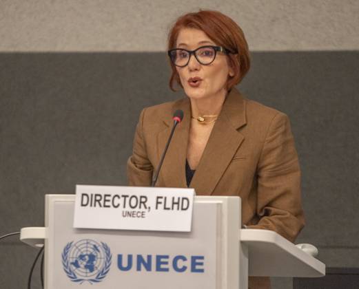 October 8, 2025, Geneva, Geneva, Switzerland: Geneva Switzerland, 10 08 2025: Ms. PAOLA DEDA (Director, Forests, Housing and Land Division, UNECE) gave a Keynote presentation on Housing Challenges in the UNECE Region during at the UNECE Ministerial meeting on housing affordability and sustainability (United Nations Economic Commission for Europe) and which is also the 86th session of the Committee on Housing, which concerns Urban Development and Land Management which took place at United Nations of Geneva in Geneva. Geneva Switzerland - ZUMAd206 20251008_zip_d206_026 Copyright: xEricxDubostx