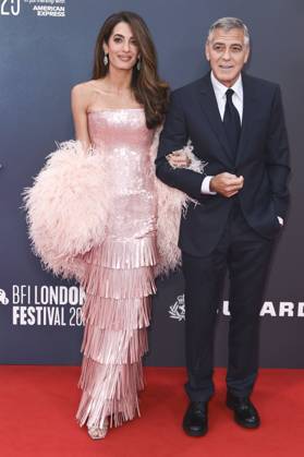 George Clooney with wife Amal Alamuddin Clooney at the premiere of the feature film Jay Kelly at the 69 BFI London Film Festival 2025 at the Royal Festival Hall London, 10 10 2025 Foto:xS.xVasx xFuturexImagex kelly_5176