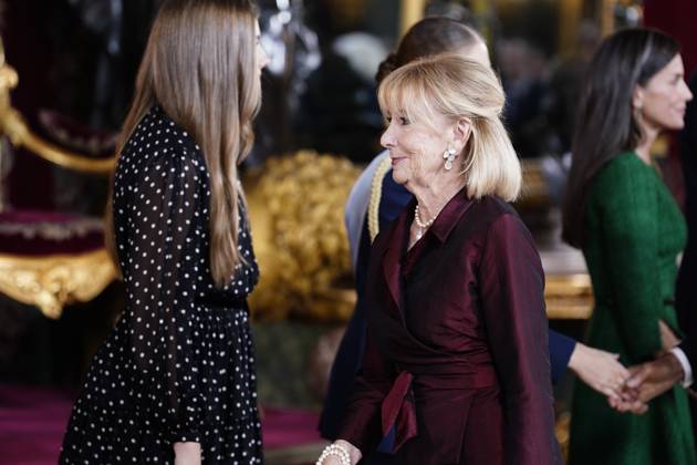 The King and Queen, the Princess of Asturias and the Infanta Sofia preside over a reception at the Royal Palace for the National Day of the National Holiday King Felipe and Queen Letizia, Princess Leonor and the Infanta during the reception on the occasion of the National Holiday, at the Royal Palace, on October 12, 2025, in Madrid Spain The event is presided over by the King and Queen, the Princess of Asturias and the Infanta Sofia after the solemn act of homage to the National Flag and the military parade held in the Plaza de Canovas del Castillo The purpose of the commemoration of the National Holiday is to solemnly remember moments of collective history that are part of the common historical, cultural and social heritage, assumed as su  Copyright: xA.xPÃ rezxMecax 7023101