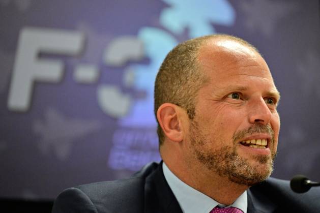 Minister of Defence and Foreign Trade Theo Francken pictured during the opening of the Complex F-35 which will house the newly arrived Lockheed Martin F-35 Lightning II fighter jets at the Florennes military airbase, Monday 13 October 2025. DIRKxWAEM 136674223