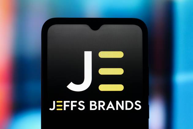 Digital Companies in Canada - 13 Oct 2025 In this photo illustration, the Jeffs Brands (JFBR) logo is seen displayed on a smartphone screen. Canada Copyright: xThomasxFullerx xSOPAxImagesx TFSPI_13102025-1584