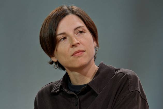 15 10 2025, Frankfurt am Main, DEU, Frankfurt Book Fair Dorothee Elminger, winner of the German Book Prize in an interview with ARD