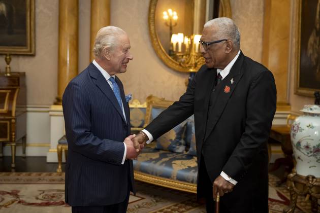 Audience at Buckingham Palace King Charles III during an audience with President of Fiji Naiqama Lalabalavu at Buckingham Palace, London. Picture date: Wednesday October 15, 2025., Credit:Avalon.red Avalon UK, London Copyright: xAvalon.redx xAvalonx 1045891032