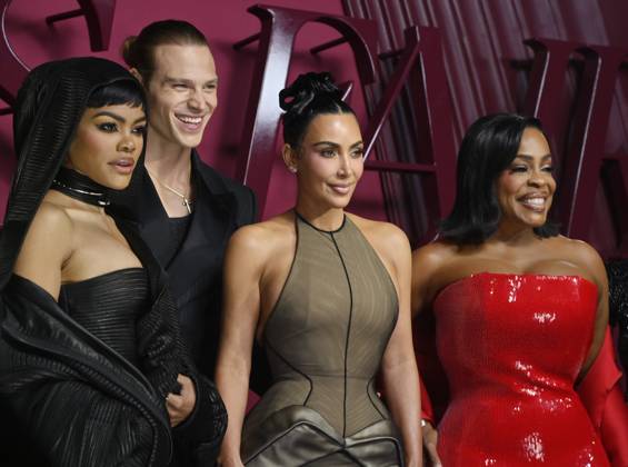 Cast members Teyana Taylor, Matthew Noszka, Kim Kardashian and Niecy Nash (L-R) attend the world premiere of the Hulu original TV Series All s Fair at the DGA Theater in Los Angeles on Thursday, October 16, 2025. Storyline: Follows a successful divorce lawyer and the owner of an all-female law firm in Los Angeles.  LAP2025101610 JIMxRUYMEN