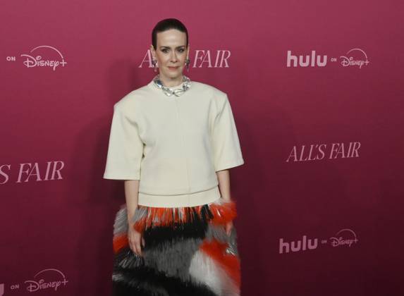Cast member Sarah Paulson attends the world premiere of the Hulu original TV Series All s Fair at the DGA Theater in Los Angeles on Thursday, October 16, 2025. Storyline: Follows a successful divorce lawyer and the owner of an all-female law firm in Los Angeles.  LAP2025101618 JIMxRUYMEN