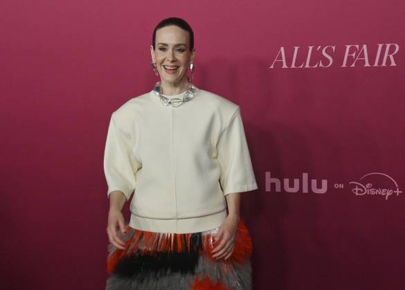 Cast member Sarah Paulson attends the world premiere of the Hulu original TV Series All s Fair at the DGA Theater in Los Angeles on Thursday, October 16, 2025. Storyline: Follows a successful divorce lawyer and the owner of an all-female law firm in Los Angeles.  LAP2025101623 JIMxRUYMEN