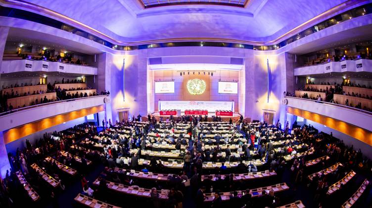 October 20, 2025, Geneva, Geneva, Switzerland: Geneva Switzerland, 10 20 2025: .Ambient view of the Assembly Hall of the Concordia building at the UN Geneva during the 16th UN conference on Trade and Development (United Nations Conference on Trade and Development) and which is also the 16th session of the 16th UN conference on Trade and Development, which brings together heads of state and government, ministers and other key stakeholders from business, civil society and academia to address issues of global trade and economic development and took place at United Nations of Geneva in Geneva. Geneva Switzerland - ZUMAd206 20251020_zip_d206_003 Copyright: xEricxDubostx