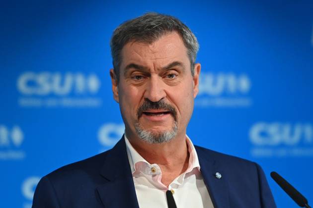 Markus SOEDER State Premier of Bavaria and CSU Chairman, single image, cropped single motif, portrait, portrait, portrait press conference following the CSU Presidium meeting at the CSU state headquarters in Munich on 20 10 2025