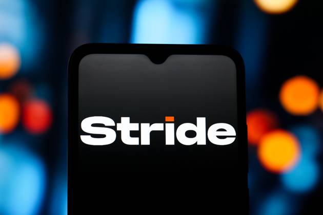 Digital Companies in Canada - 29 Oct 2025 In this photo illustration, the Stride logo is seen displayed on a smartphone screen. Canada Copyright: xThomasxFullerx xSOPAxImagesx TFSPI_29102025-2056
