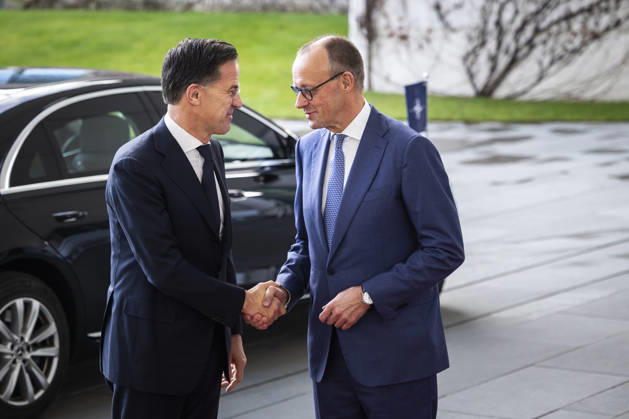 R L Friedrich Merz CDU , Federal Chancellor, welcomes Mark Rutte, Secretary General of NATO at the Federal Chancellery in Berlin, 11 12 2025 Berlin Germany Copyright: xAmreixSchulzx