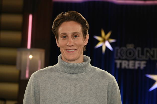 National soccer goalkeeper Ann Katrin Berger as a guest on the WDR talk show Kölner Treff