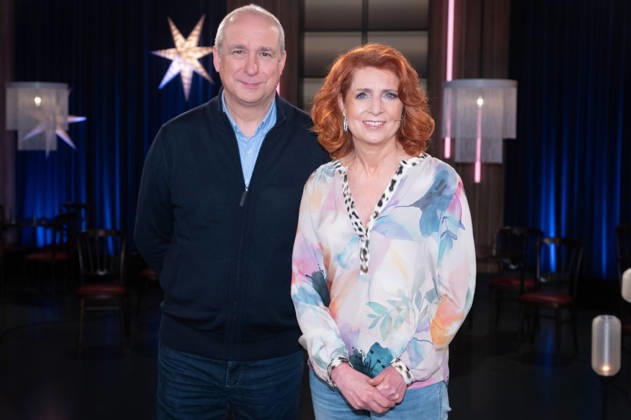 from left Thomas FLOETH, Monica LIERHAUS, presenter, guest on the program ,,Koelner Treff,, on WDR television, 11 12 2025