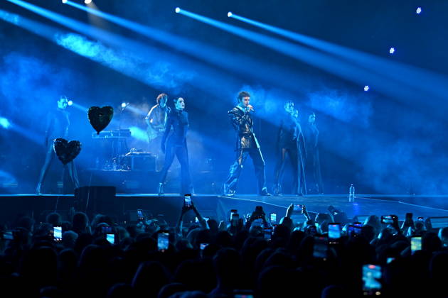 Solo concert of Ukrainian singer Max Barskih in Kyiv - 13 Dec 2025 Ukrainian singer Max Barskih on stage surrounded by the audience during his performance at the Kyiv Palace of Sports. Kyiv Ukraine Copyright: xAleksandrxGusevx xSOPAxImagesx Oleksandr_Gusev_Max_Barskih_13122025(9)