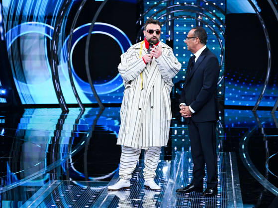 Sanremo, It Will Be Sanremo 2025. In the photo: Dargen D Amico Carlo Conti  Copyright: xMaurizioxD Avanzox xipa-agency.netx xSanremox IPA_Agency_IPA69166710