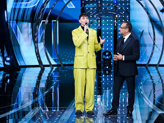 Sanremo, It Will Be Sanremo 2025. In the photo: Michele Bravi, Carlo Conti  Copyright: xMaurizioxD Avanzox xipa-agency.netx xSanremox IPA_Agency_IPA69167766
