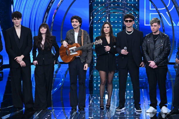 Sanremo, It Will Be Sanremo 2025. In the photo Nicolò Filippucci, Angelica Bove, Mazzariello, Blind, El Ma & Soniko  Copyright: xMaurizioxD Avanzox xipa-agency.netx xSanremox IPA_Agency_IPA69168356
