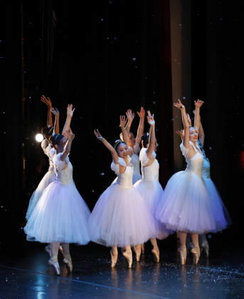 Dancers perform on stage at the Joffrey Ballet School performance of The Nutcracker at the LaGuardia Performing Arts Center on Sunday, December 14, 2025 in New York City.  NYP20251214109 JohnxAngelillo