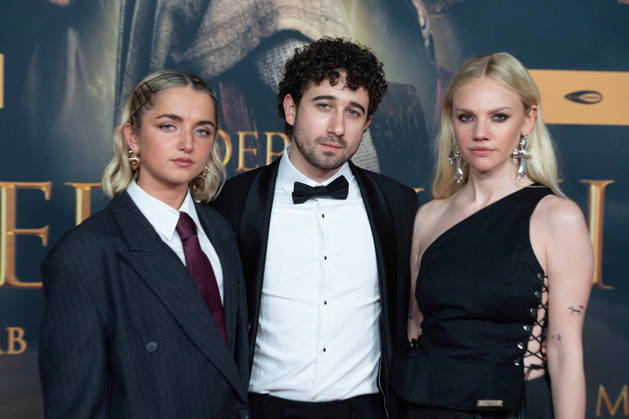 from left Rosie BOORE, actress, Jaouhar BEN AYED actor, Aine Rose DALY, actress, red carpet, red carpet show, arrival, film premiere DER MEDICUS 2 on 15 12 2025 at the Cinedom cinema in Cologne,