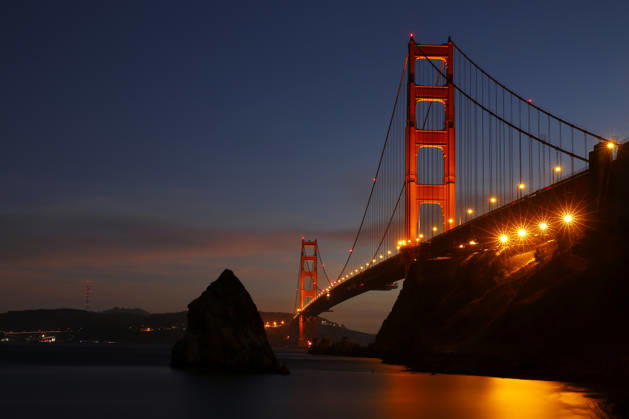 Sunset in San Francisco SAN FRANCISCO, USA - NOVEMBER 04: A view of Golden Gate Bridge is seen during sunset in San Francisco, California, United States on November 04, 2018. California United States. Editorial use only. Please get in touch for any other usage.  Copyright: x2025xAnadoluxTayfunxCoÅükunx