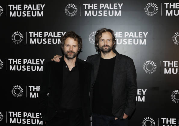 Ross Duffer and Matt Duffer arrive on the red carpet at PaleyLive s Stranger Things - The Final Season Celebration at The Paley Museum on Thursday, December 18, 2025 in New York City.  NYP20251218217 JOHNxANGELILLO