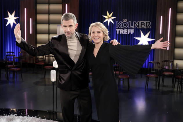 Micky Beisenherz and Susan Link at the recording of the WDR talk show Kölner Treff in WDR Studio BS 3 Cologne, 18 12 2025 Foto:xR.xSchmiegeltx xFuturexImagex koelner_treff1812_5246