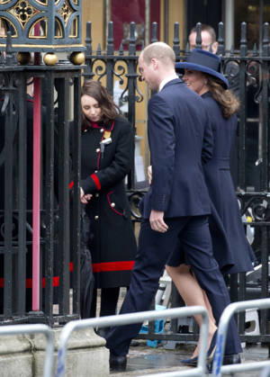 Commonwealth Day in London LONDON, UNITED KINGDOM - MARCH 12: The Duke and Duchess of Cambridge Catherine arrive to Westminster Abbey to attend a service accompanied by The Queen and members of the Royal Family to celebrate Commonwealth Day in London on Monday March 12, 2018. London, City of Ingiltere. Editorial use only. Please get in touch for any other usage.  Copyright: x2025xAnadoluxIsabelxInfantesx