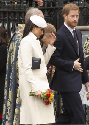Commonwealth Day in London LONDON, UNITED KINGDOM - MARCH 12: Prince Harry and Meghan Markle walk into the Dean s Yard in Westminster Abbey to attend a reception after celebrating Commonwealth Day in London on Monday March 12, 2018. London, City of Ingiltere. Editorial use only. Please get in touch for any other usage.  Copyright: x2025xAnadoluxIsabelxInfantesx
