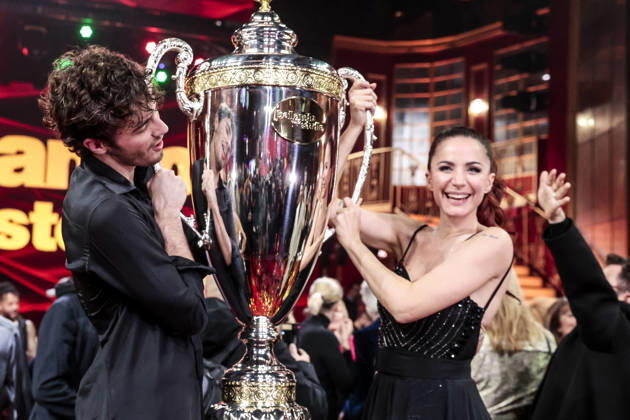 December 21, 2025, Rome, Rome, Italy: Dancing with the Stars television show, the finale. Pictured is Andrea Delogu and Nikita Perotti, the winners. Rome, Italy 20 December 2025 Rome Italy  - ZUMAa289 20251221_zia_a289_012 Copyright: xCristianoxMinichiellox