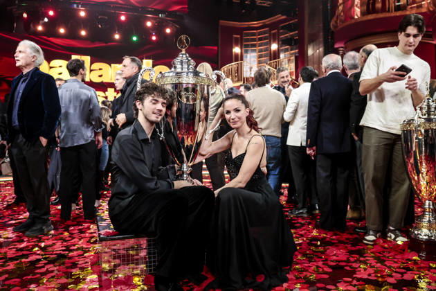 December 21, 2025, Rome, Rome, Italy: Dancing with the Stars television show, the finale. Pictured is Andrea Delogu and Nikita Perotti, the winners. Rome, Italy 20 December 2025 Rome Italy  - ZUMAa289 20251221_zia_a289_017 Copyright: xCristianoxMinichiellox